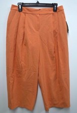 Nine West Womens Size 6 Nectarine Pleated Wide Leg Stretch Cropped Pants New