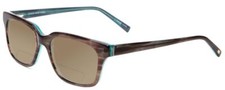 Jones NY J753 Unisex Polarized Bi-Focal Sunglasses Brown Marble Azure Blue 52 mm