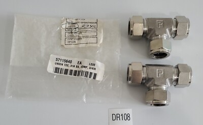*NEW* [2] Parker 12ET12-316 3/4''x3/4''x3/4'' Union Tee 316 SS FTG10254A + Warranty