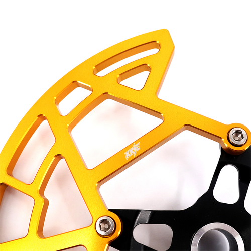 KKE Front Brake Disc Guard Rotor Cover Protector Fit SurRon Ultra Bee CNC Gold - Picture 2 of 6