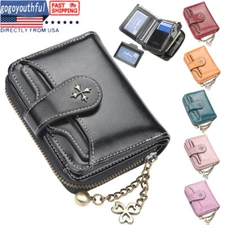 Women Small Leather Secure Wallet Bifold Coin Purse Card Holder Mini Handbag US