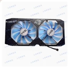 For HIS RX580 590 4GB IceQX2 OC Graphics Card Cooling Fan with Casing Parts
