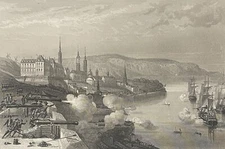 Canada défense de Québec par Mr de Frontenac en 1690  gravure vers 1846
