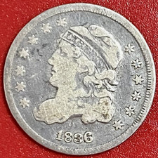 1836 CAPPED BUST LARGE 5C HALF DIME