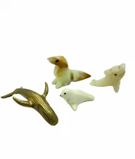 Miniature Sea Animal Figurines Mixed Materials Dolphin Otter Baby Seal Whale