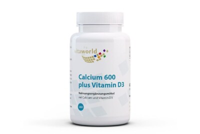 Vita World Calcium 600 plus Vitamin D, 60 Tabletten, ohne Gentechnik,vegetarisch