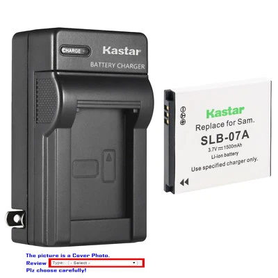 Kastar Battery Wall Charger for Samsung SLB-07A SLB-07B & Samsung TL220 Camera