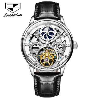 mechanical tourbillon watch leather hollow men's cronusart bonest skeleton