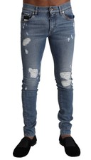 Dolce & Gabbana Elegant Light Blue Skinny Denim Men's Pants Authentic