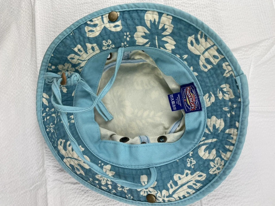 NUEVO Dorfman Pacific Kindercaps Sombrero/Gorra Cubo 4-6X Azul Blanco Hojas Lados a Presión Foto 2 de 4