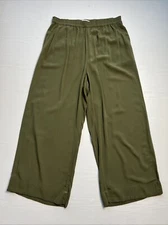 Uniqlo x JW Anderson Easy Wide Pants Womens XL Green Ankle Length New