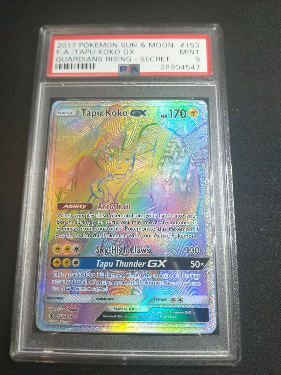 Tapu Koko GX 153/145 Rainbow Secret Rare Pokemon Card Near Mint