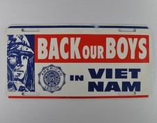 Kennzeichen, license plate, American Legion, Back ourBoys in Vietnam, 1965