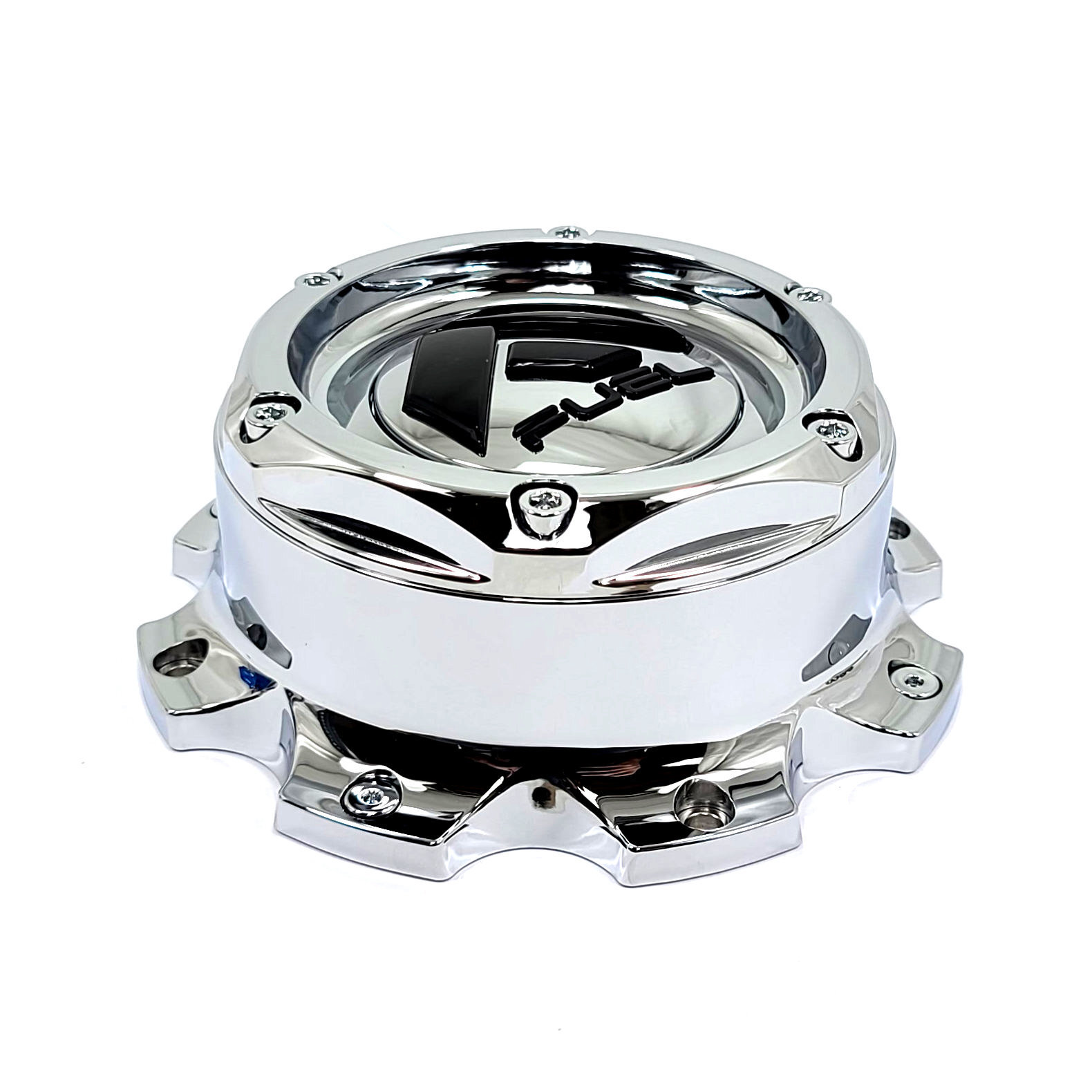 4 Fuel OffRoads Chrome Center Caps BoltOn/Dually for 8L D674 Blitz