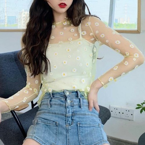 Camicette A Maniche da Lunghe Stile Maglia Donna in Semplice Camicetta
