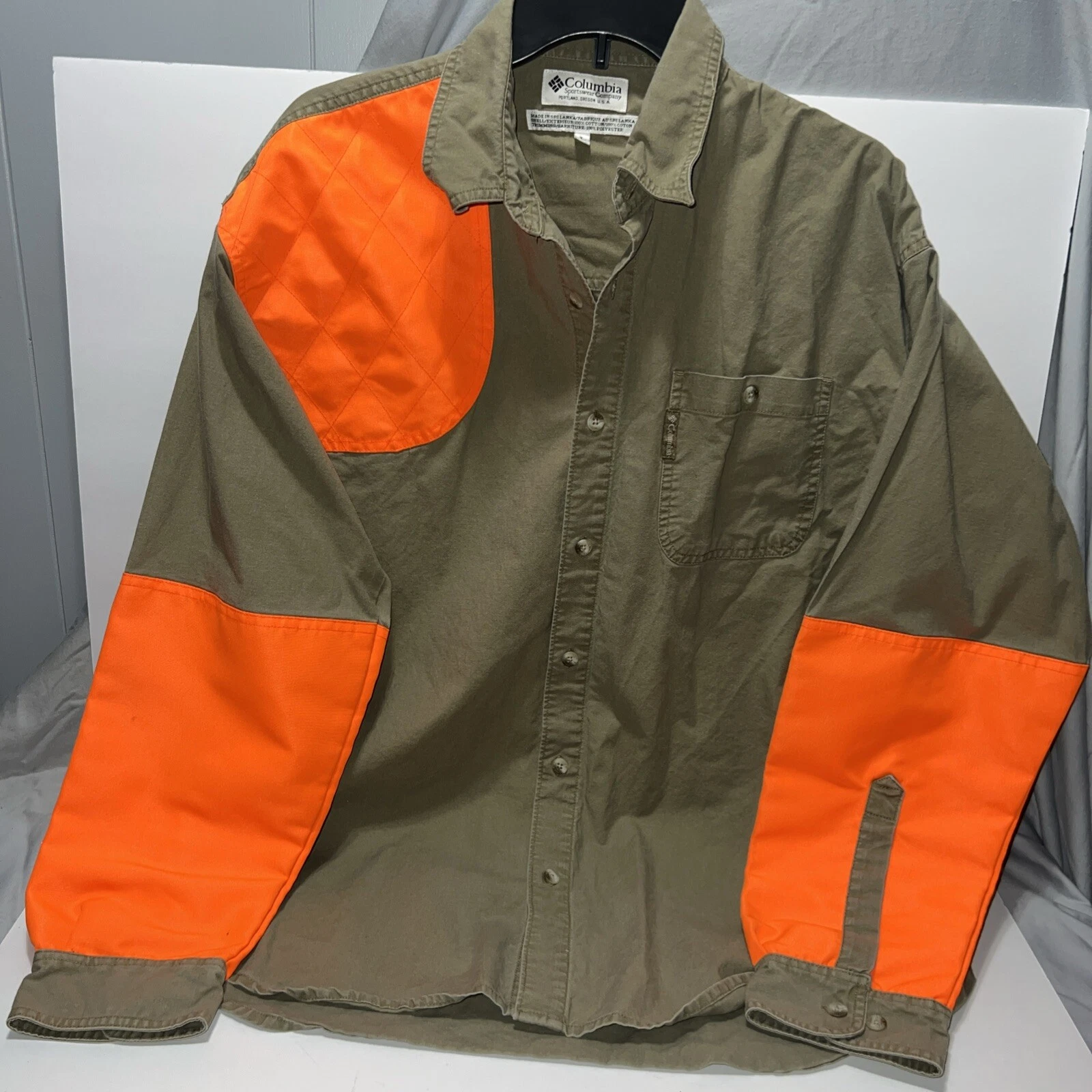 Vintage Columbia Hunting Shirt Men's Large Long Sleeve Cotton Outdoor Shirt