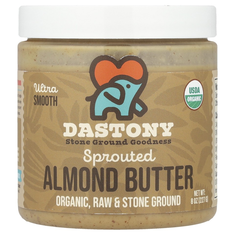 Organic Sprouted Almond Butter, Ultra Smooth, 8 oz (227 g)