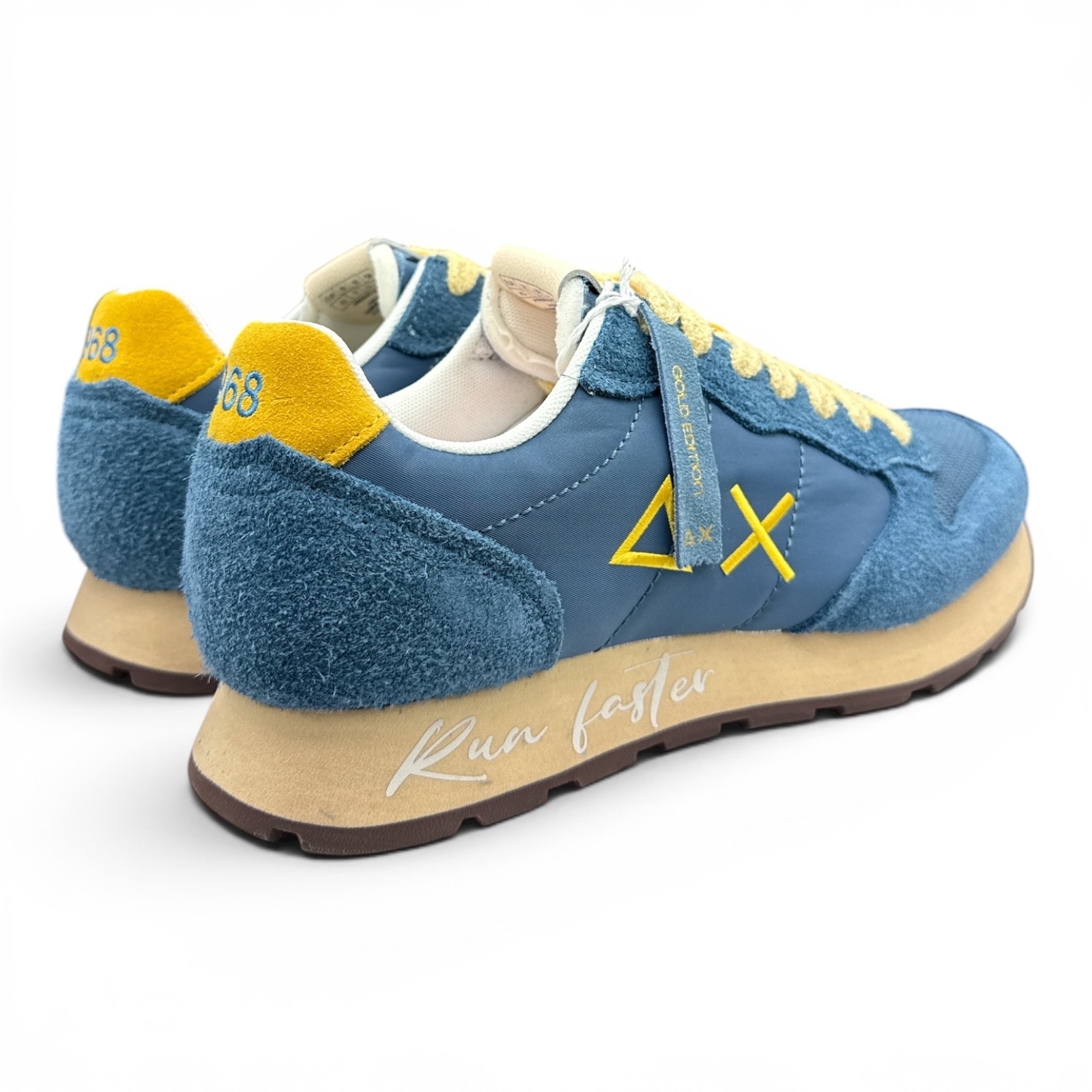 Sneaker Sun68 Tom Vintage 80 in nylon e suede blu foto 2