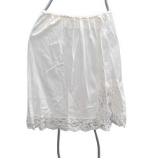 Vintage white nylon and lace petticoat slip skirt size small s3 