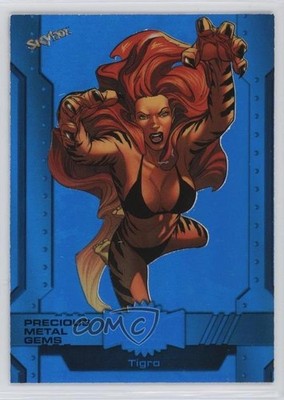 2024 Skybox Marvel Metal Universe Avengers High Series PMG Blue 15/50 Tigra 0nr3