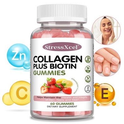 Hydrolysiertes Kollagen Gummies Peptide FüR Frauen Biotin Vitamin Zink Das Haar