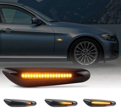 Sequential Smoked LED Side Marker Lights For BMW E60 E61 E82 E88 E90 E91 E92 E93