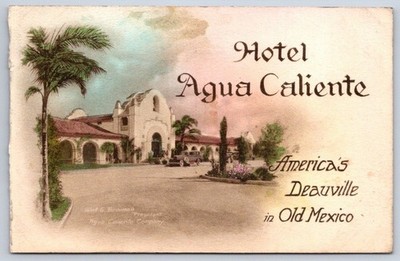 Vintage Baja California Postcard Hotel Agua Caliente Old Mexico 1930s