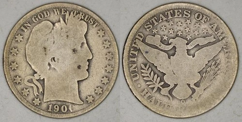 1900-O US Barber 90% Silver Half Dollar