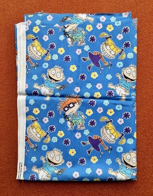 Vintage 1998 Viacom Nickelodeon Rugrats Fabric Klasky Csupo Approx. 32 x45 
