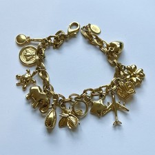 Joan Rivers Gold Plated Charm bracelet Vintage 1990s Costume Jewellery