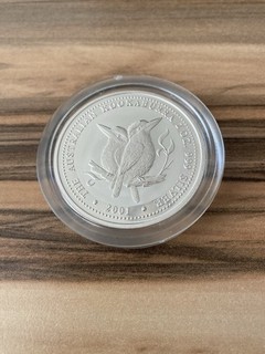 Silbermünze 2 Unzen 2001 Australien Kookaburra 999er Feinsilber Ounce 2 Dollar