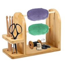 Yarn Holder Crocheting XXL Double Rotating Wooden Ball Dispenser Knitting Gift
