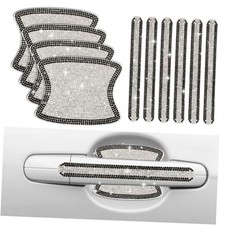 10PCS Car Door Handle Protector Bling Rhinestones Stickers Universal Auto Black