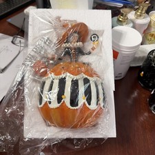 GHOULISH Witch Candy Pumpkin Figurine - Tabletop Decor - NIB