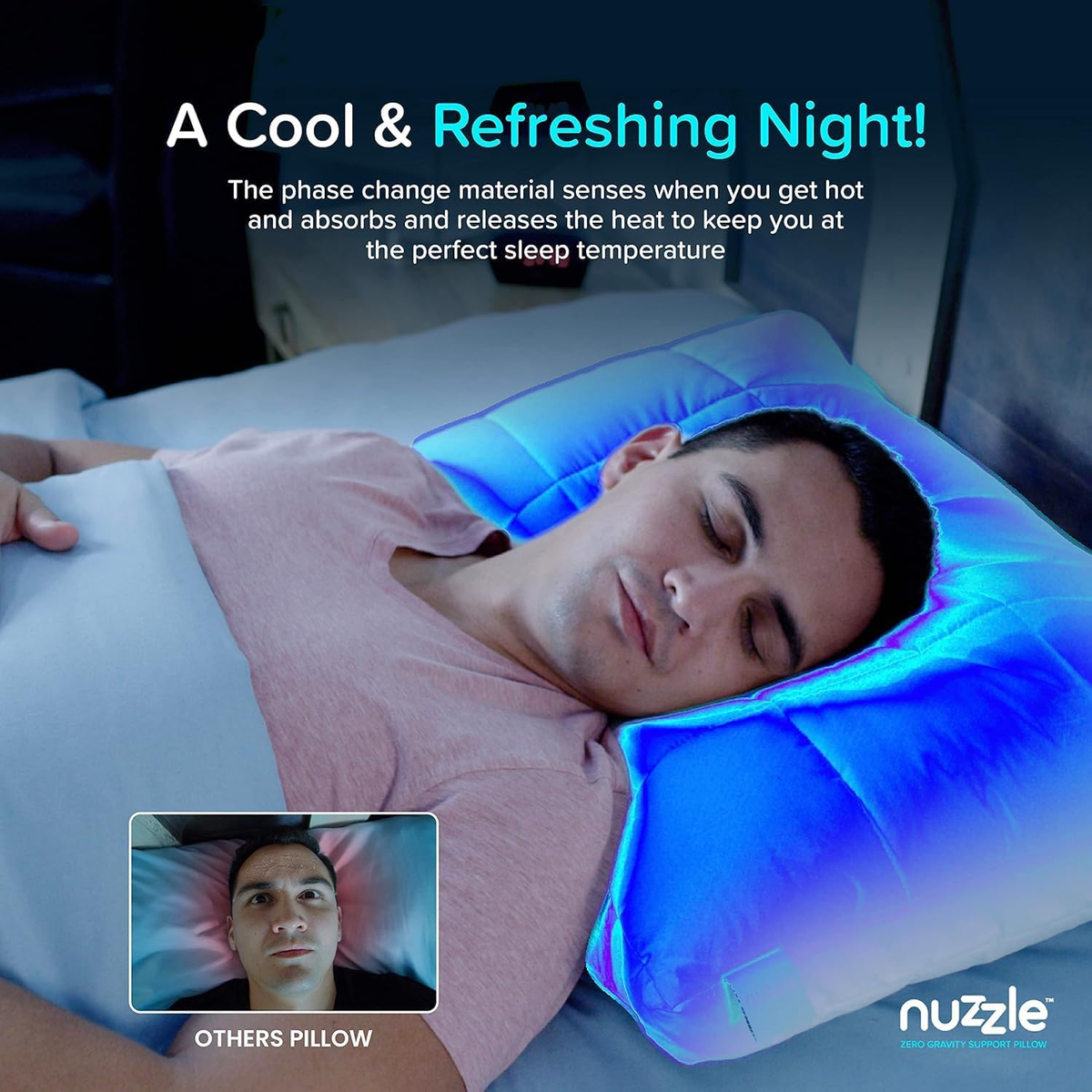Nuzzle Cooling Adjustable Pillow for Side Sleepers, Luxury