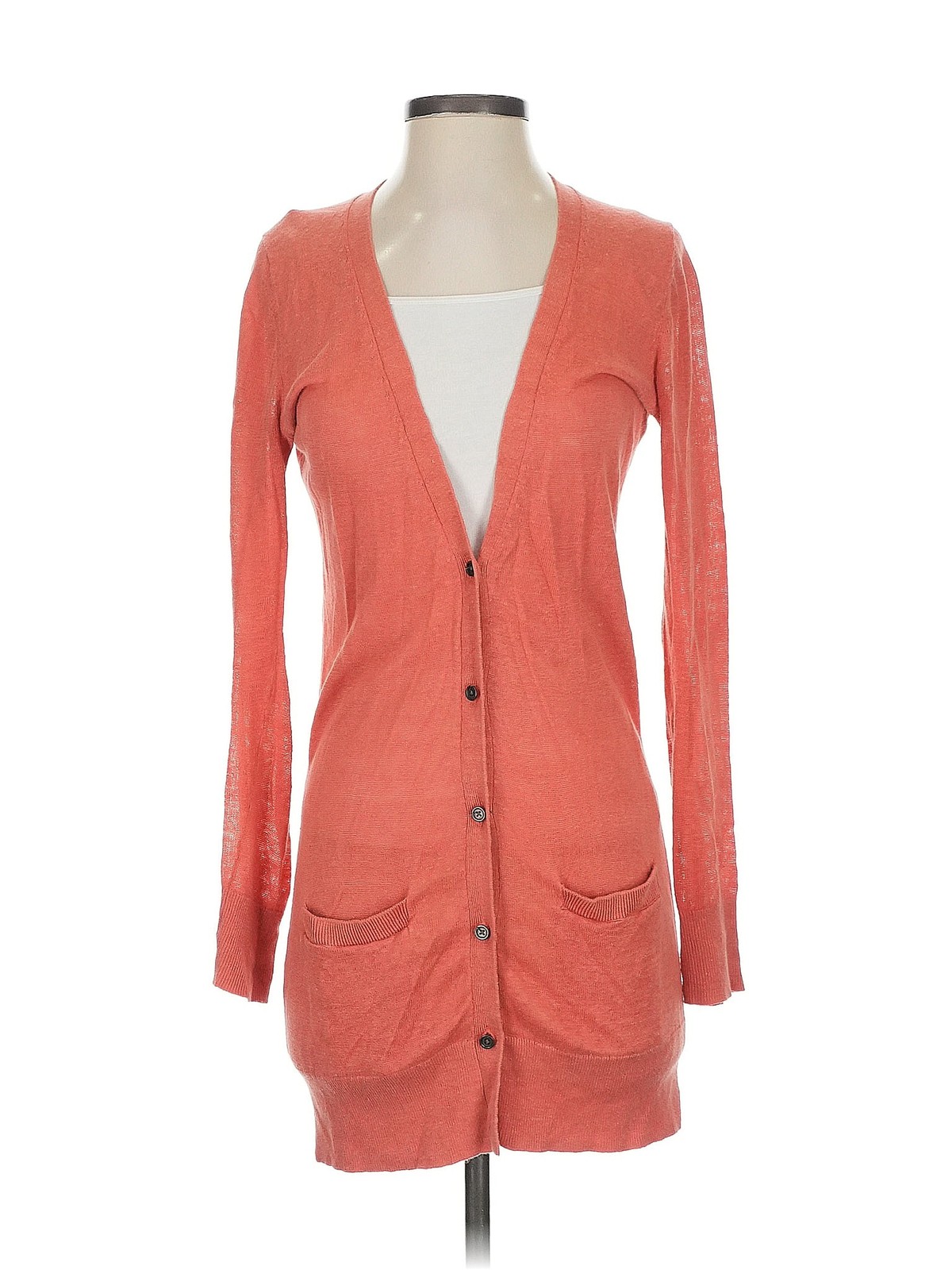 Ann Taylor LOFT Women Orange Cardigan XS