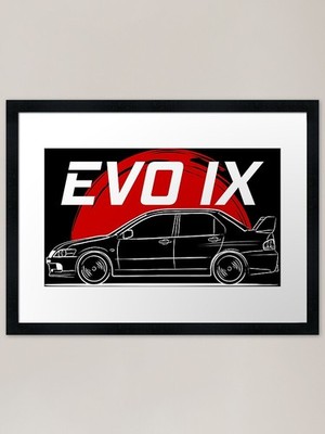 Evolution 9 EVO IX Gerahmter Kunstdruck Gerahmt Wandbild Poster Leinwanddruck Bild