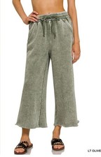 Zenana Fleece Lined Wide Leg Sweatpants With Pockets Size Large NWOT