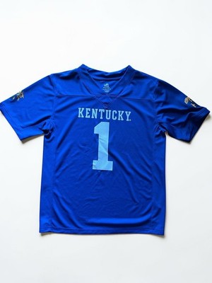 Team Athletics Kentucky Wildcats #1 Blue V-Neck Jersey Shirt Unisex Kids  XXL 