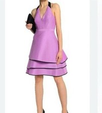 Halston Heritage Lavender Halter Fit & Flare Dress | Cocktail Party