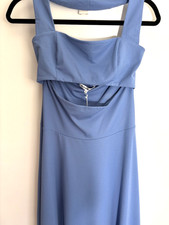 NWT Reformation Sonali Knit Dress in Sky Blue Sleeveless Midi Halter size M