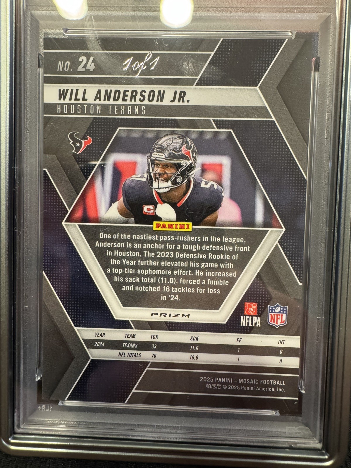 2025 Mosaic Will Anderson Jr. Nebula Choice 1/1 PSA 10 Gem Mint! True 1 of 1 view 18