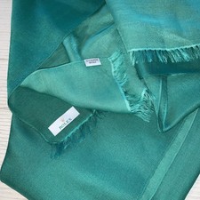Rolex Scarf 70 Cashmere 30 Silk Emerald Gradient Hand Made Nepal 28x76 Inch