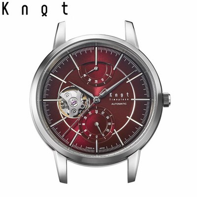 Knot CAP-40 Mechanical Open Heart 40mm Silver Burgundy CAP-40SVBU New Japan