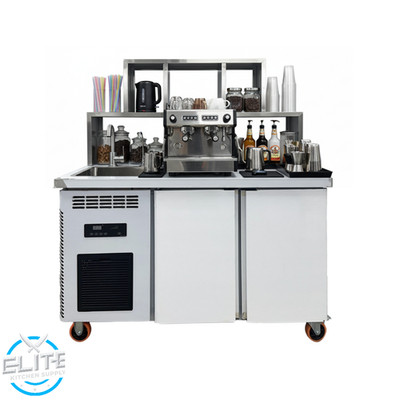 EKS 48'' Bubble Tea Boba Workstation Water Station W/ Refrigerator Worktable New