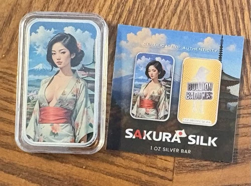 Bullion Baddies 1 oz .999 Silver Bar Series 5 Sakura Silk