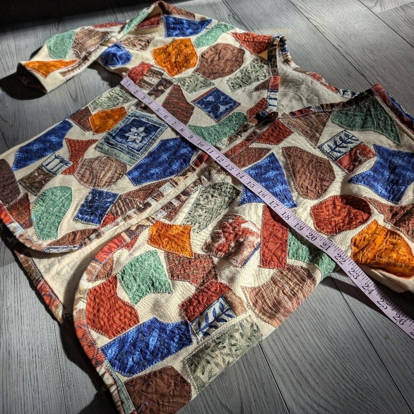 Handmade Patchwork One Button Artsy Unique Bohemi… - image 5