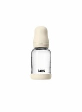 BIBS Glass Baby Bottle 110ml Anti-Colic Round Nipple Slow Flow Microwave Safe