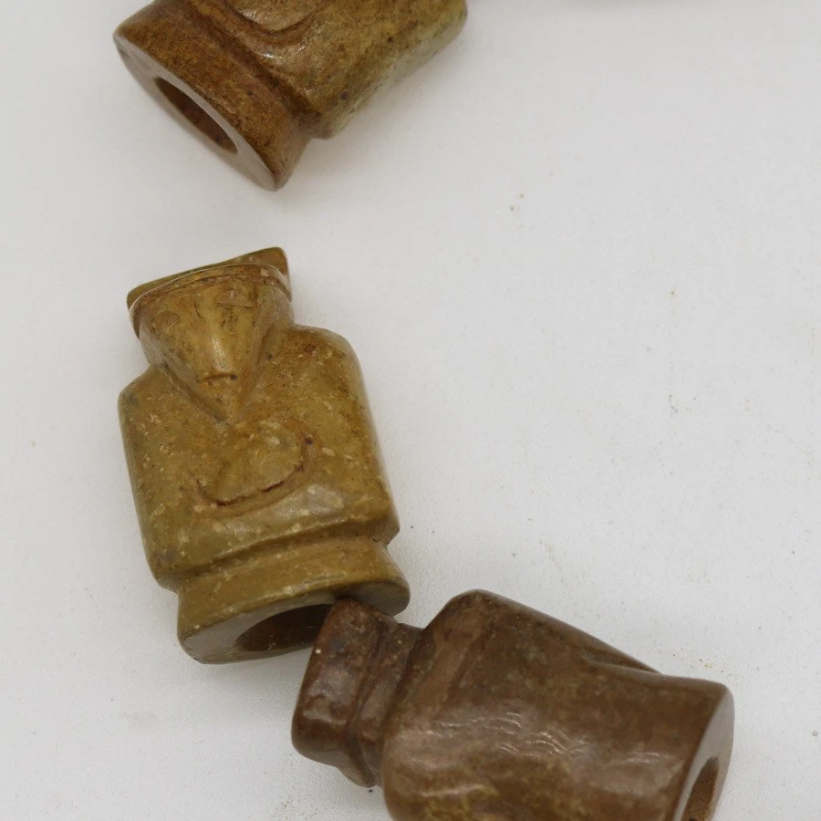 Pulsera de estatuilla china tallada de jade Weng Zhong 8 piezas coleccionada C635 Foto 3 de 3