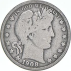 1908-O Barber Half Dollar Average Circ 90% Silver *7838